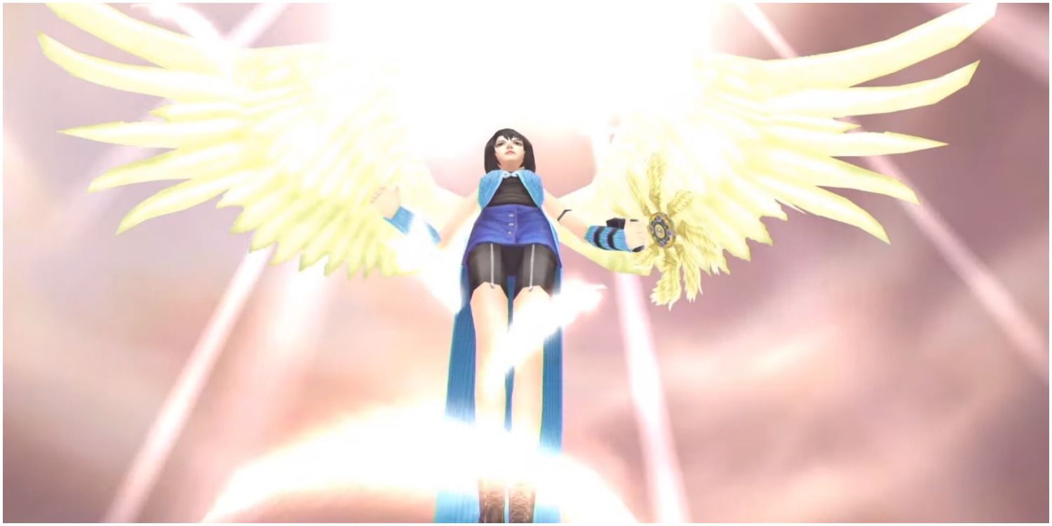 Rinoa using her Angel Wing ability in Final Fantasy VIII