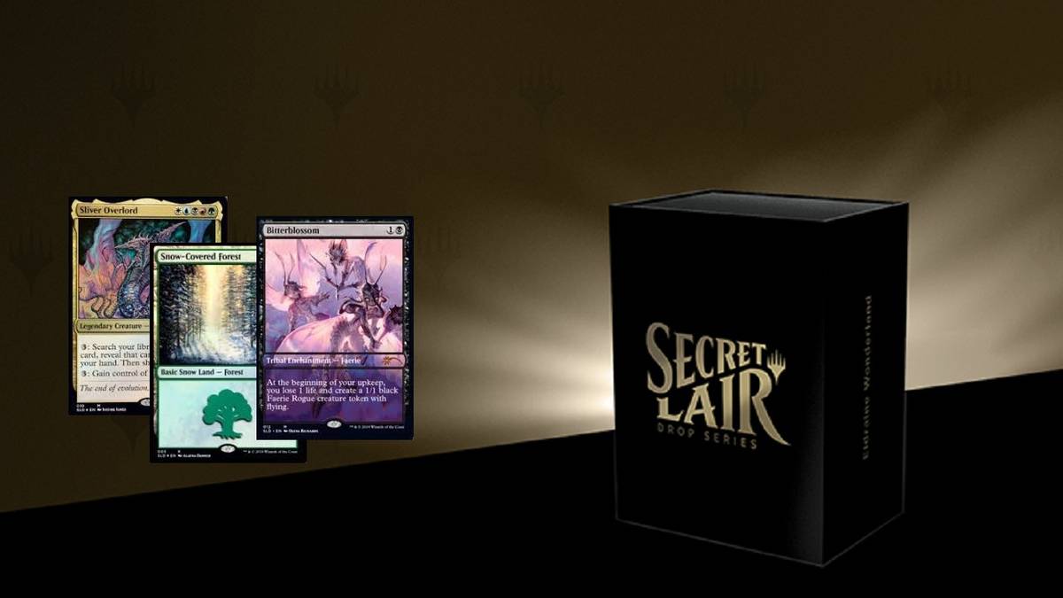 secret lair shows bitterblossom alt art snow covered island silver hivelord