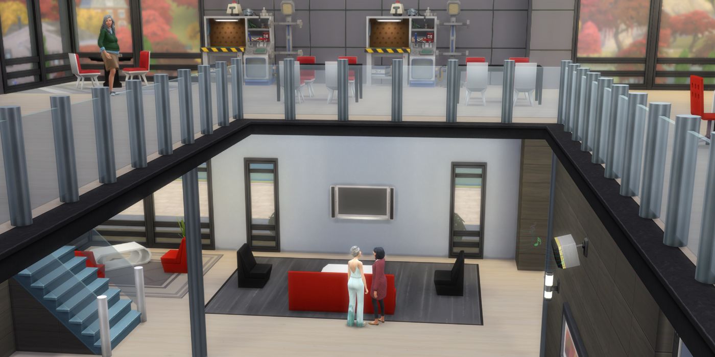 The Sims 4 inside the common area of Foxbury Institute