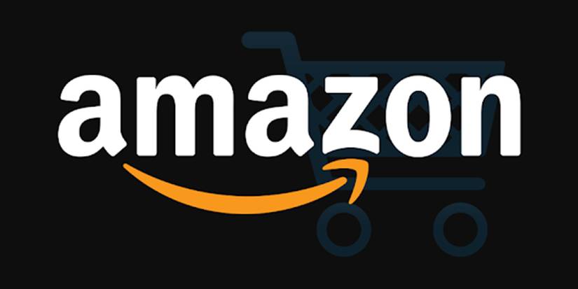 amazon smile logo with shopping cart over black background