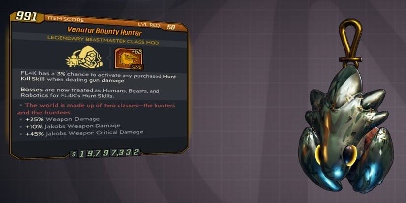 borderlands 3 special venator bounty hunter class mod