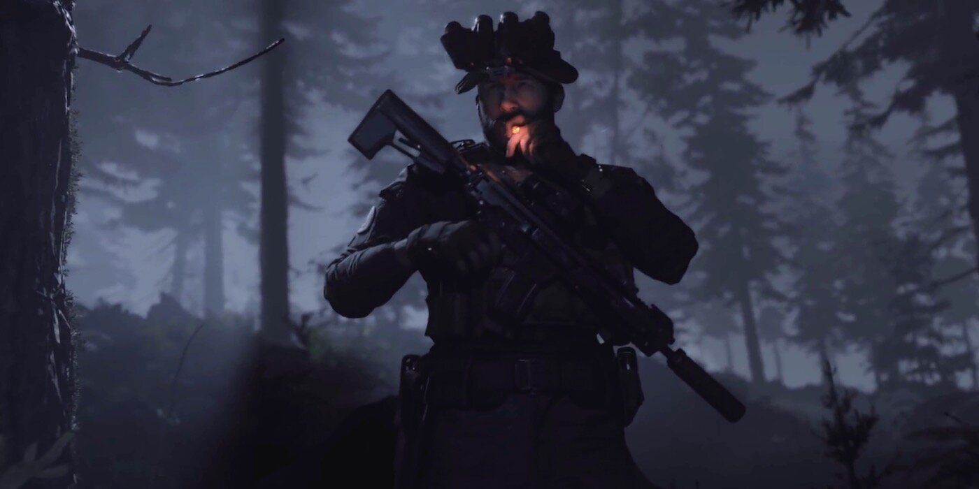 Скриншот кампании Modern Warfare прикуривая сигарету