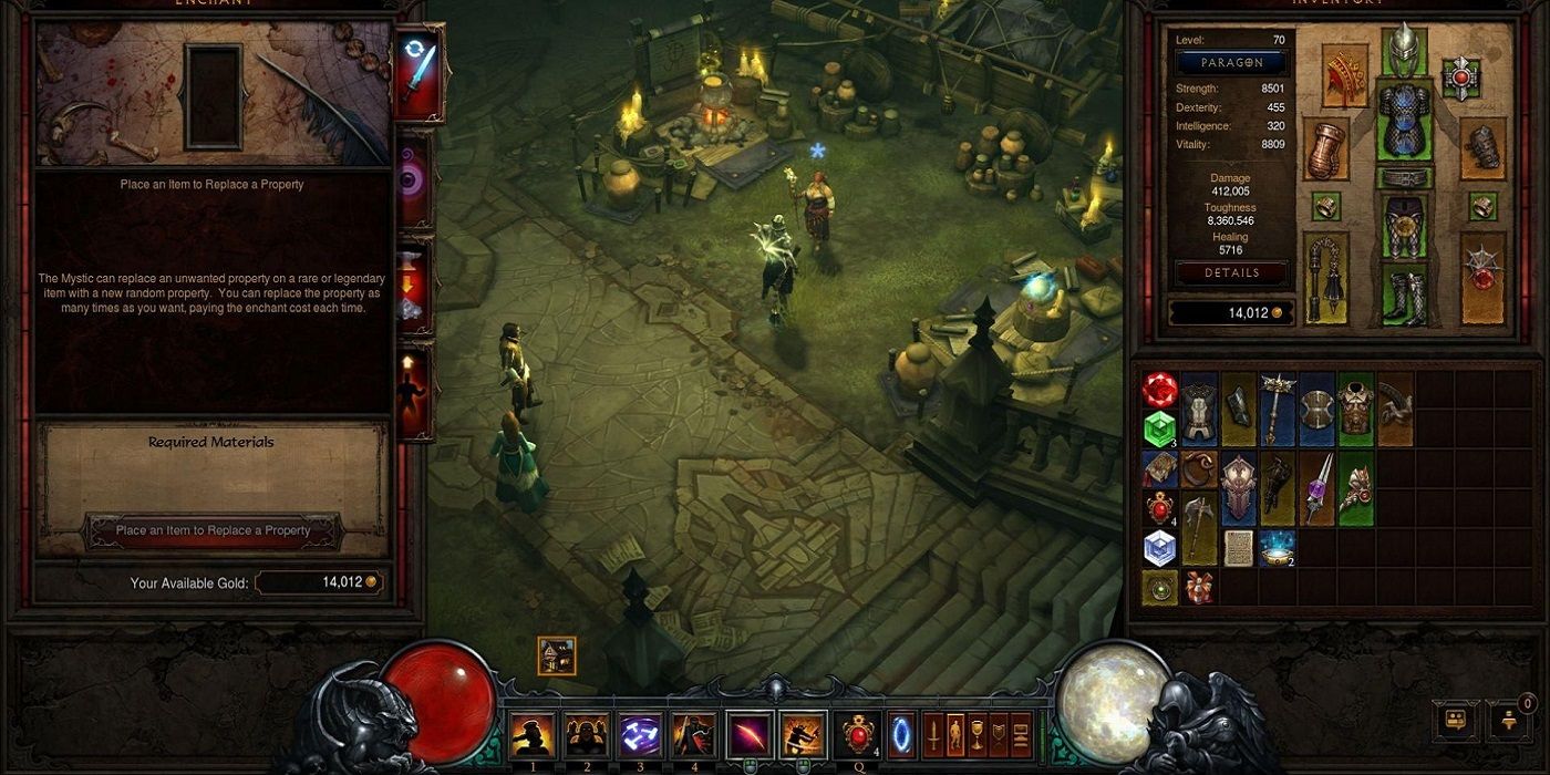 Diabloe 3 combat UI around the player