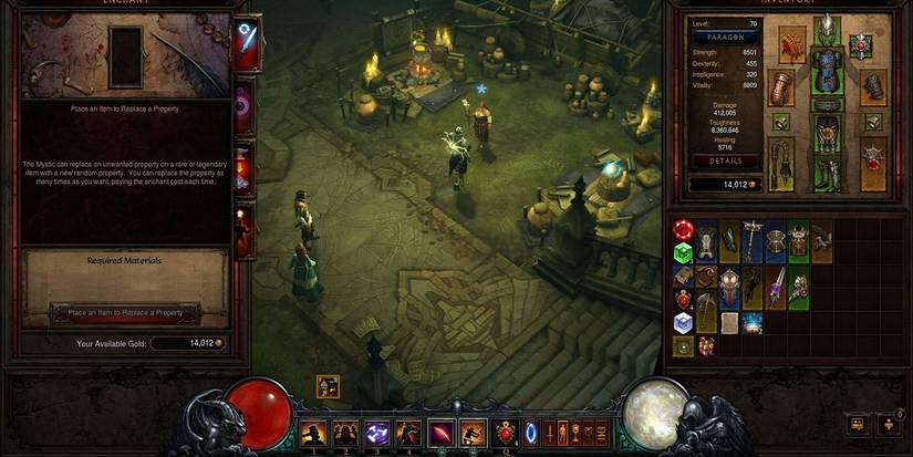 Diabloe 3 combat UI around the player