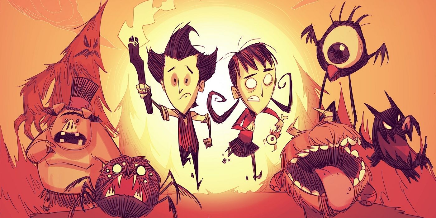 Don't Starve promotional image of protagonists