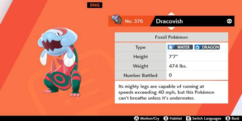dracovish pokedex entry pokemon sword and shield