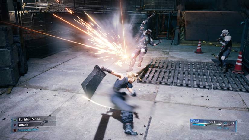 final fantasy 7 remake cloud fights versus soldiers
