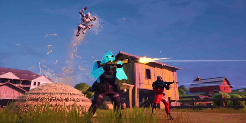 fortnite shootout jetpack flying fight