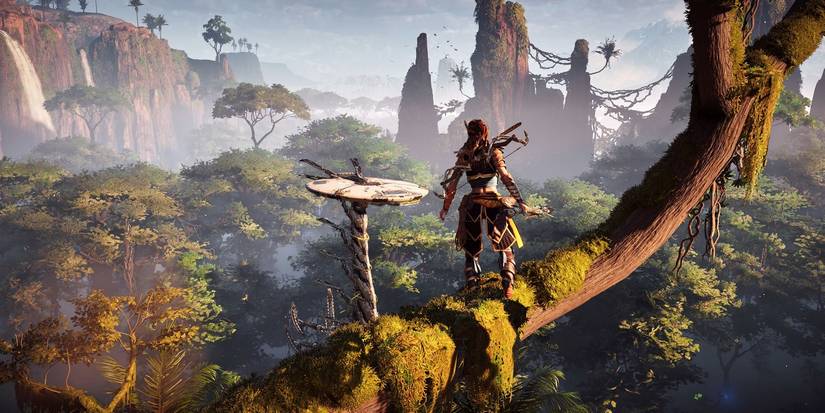 aloy standing in tree