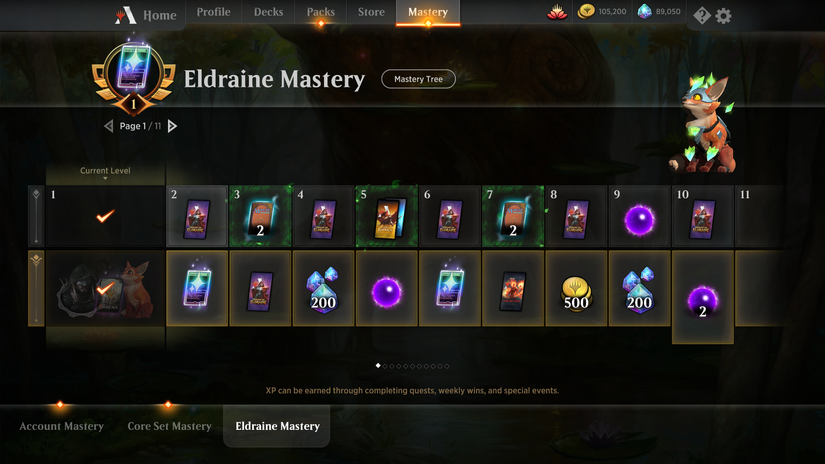 Magic Arena Mastery rewards