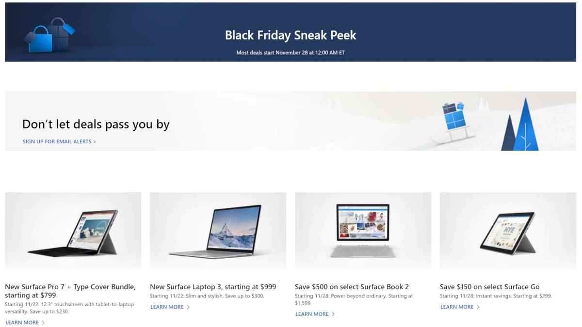 Microsoft Store Black Friday Sneak Peek Reveals Discounts on Laptops