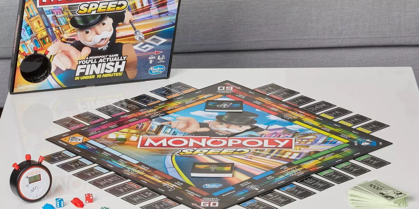 monopoly speed edition board set up