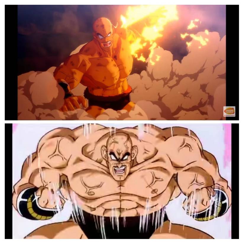 Napa from DBZ Kakarot versus the anime.
