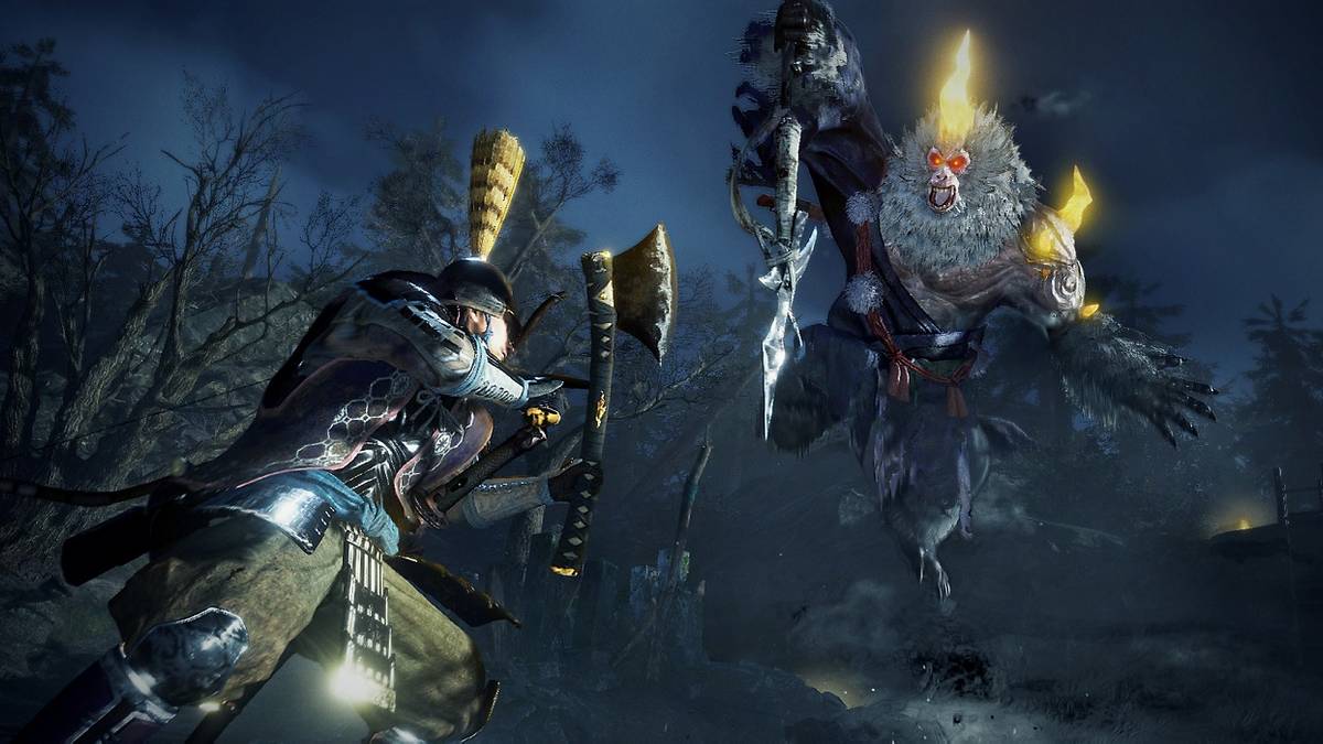 samurai fighting yokai