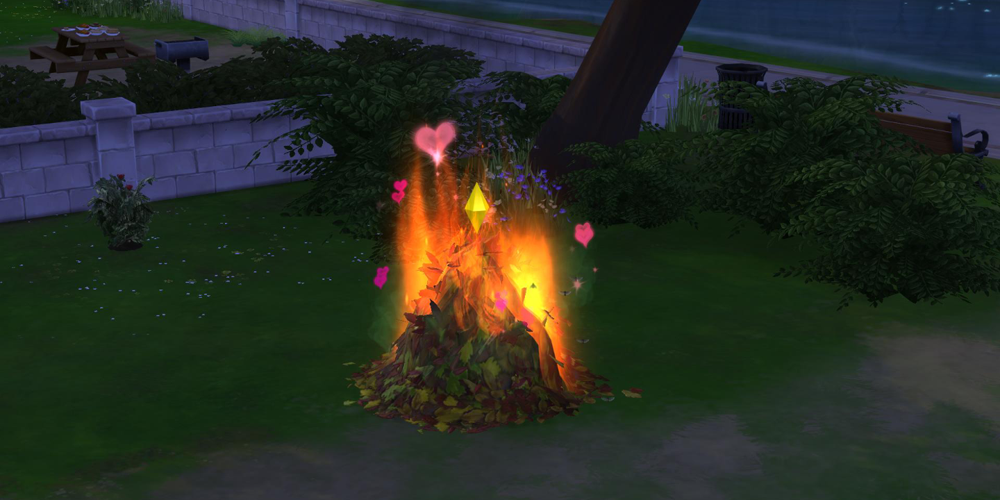 The Sims 4 pile of leaves