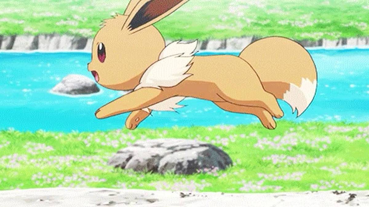 Pokemon Sword and Shield Eevee jumping