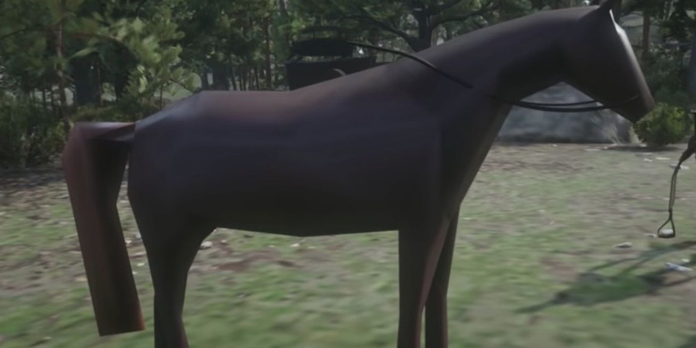 low poly horse in red dead
