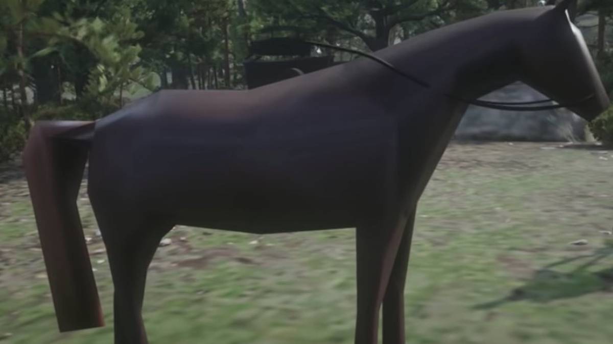 low poly horse in red dead
