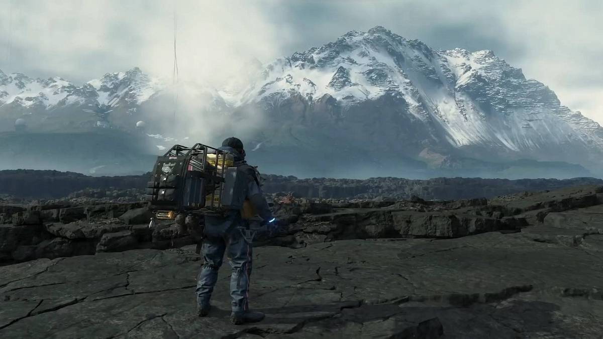 sam looking at a mountain