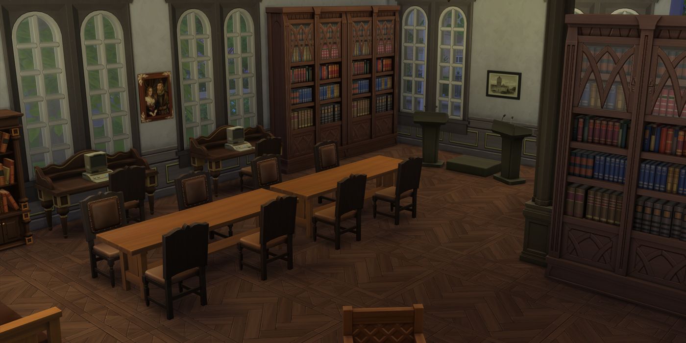 The Sims 4 inside the common area of Britechester University