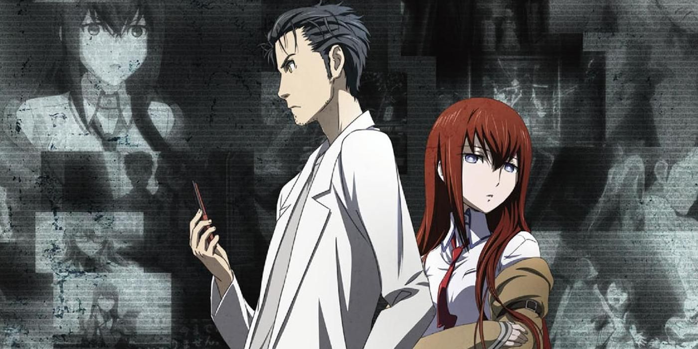 Characters from Steins;Gate back to back