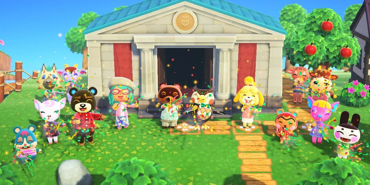 Animal Crossing New Horizons City Hall Construction Celebration Confetti