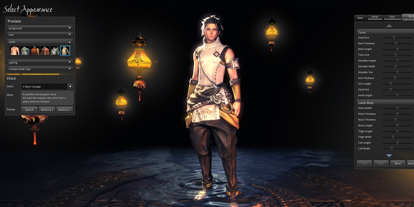 Blade And Soul character creation screen