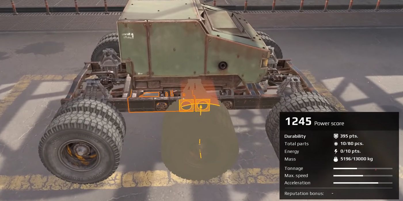 Crossout vehicle creation screen