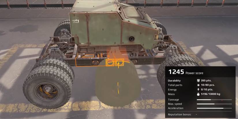 Crossout vehicle creation screen
