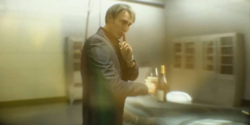 Death stranding cliff drinking wine