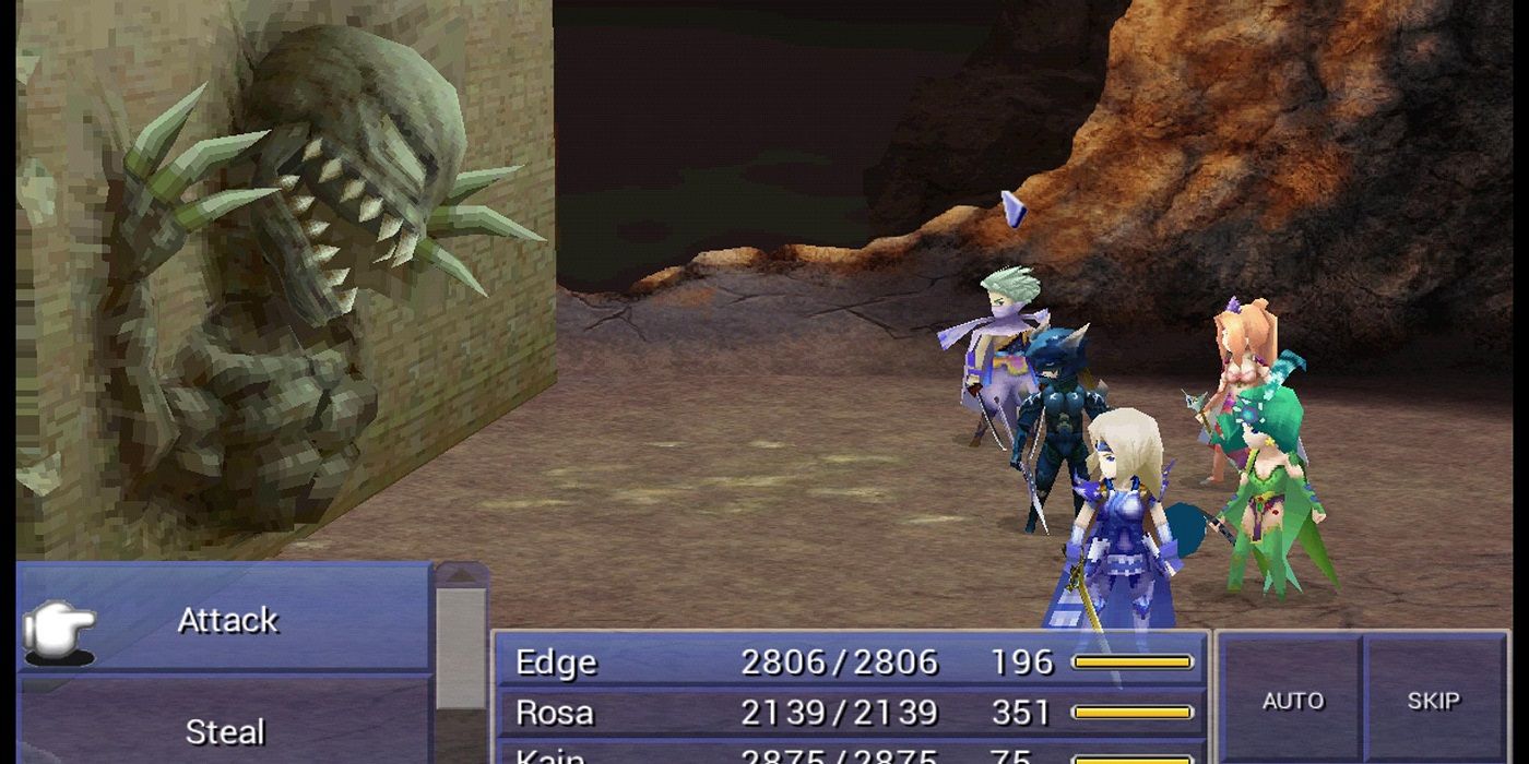 Final Fantasy IV boss fight against wall