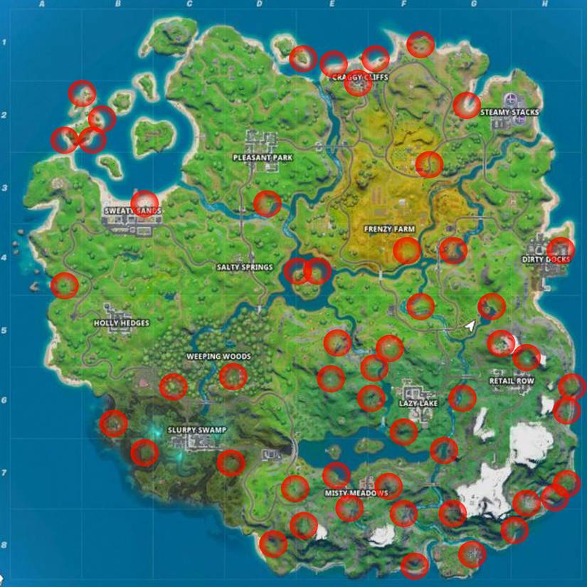 Over 50 Cozy Campfires can be found on the Fortnite Map