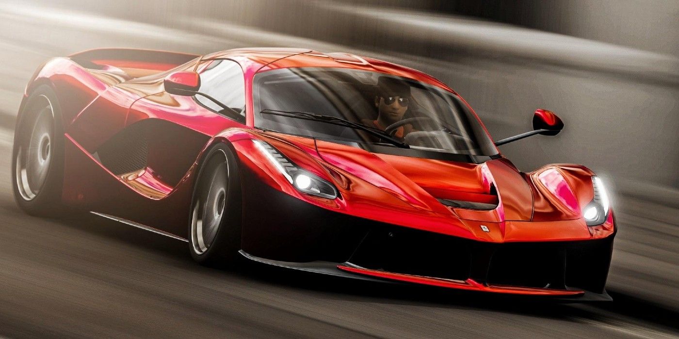 Forza Horizon 4 Ferrari LaFerrari мчится по повороту лоб в лоб