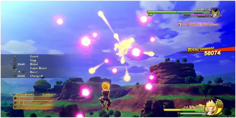 Gohan Versus Cell's Barrage in Dragon Ball Kakarot