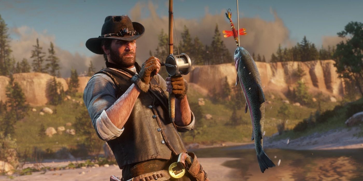 Red Dead Redemption 2 Arthur Morgan Fishing