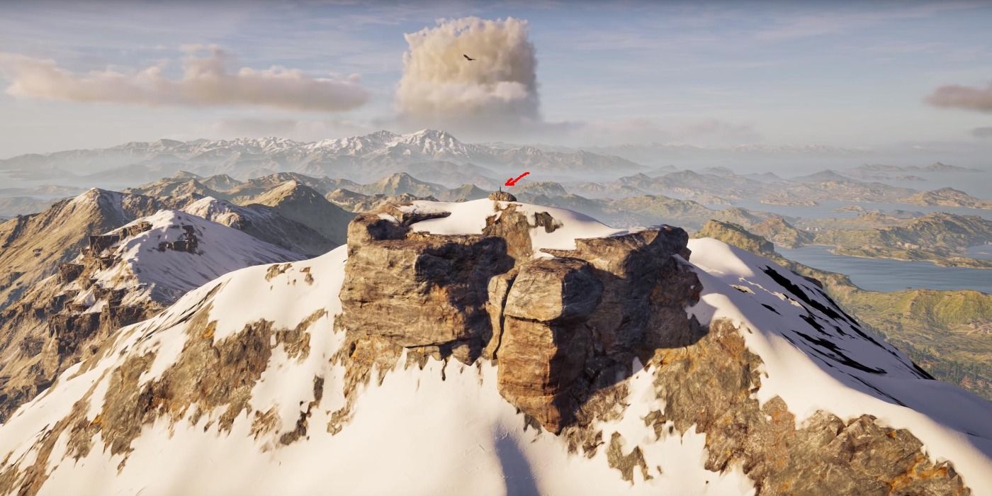 image of the snow mountain at Taygetos in Assassin's Creed Odyssey