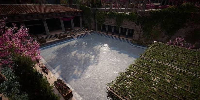 image of the Spring of Peirene in the Akrokorinth in Assassin's Creed Odyssey