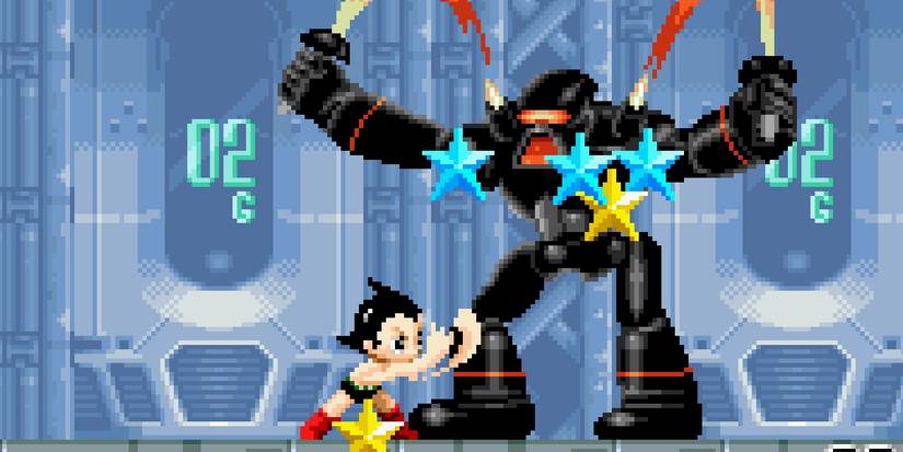 Astro fights a giant robot.