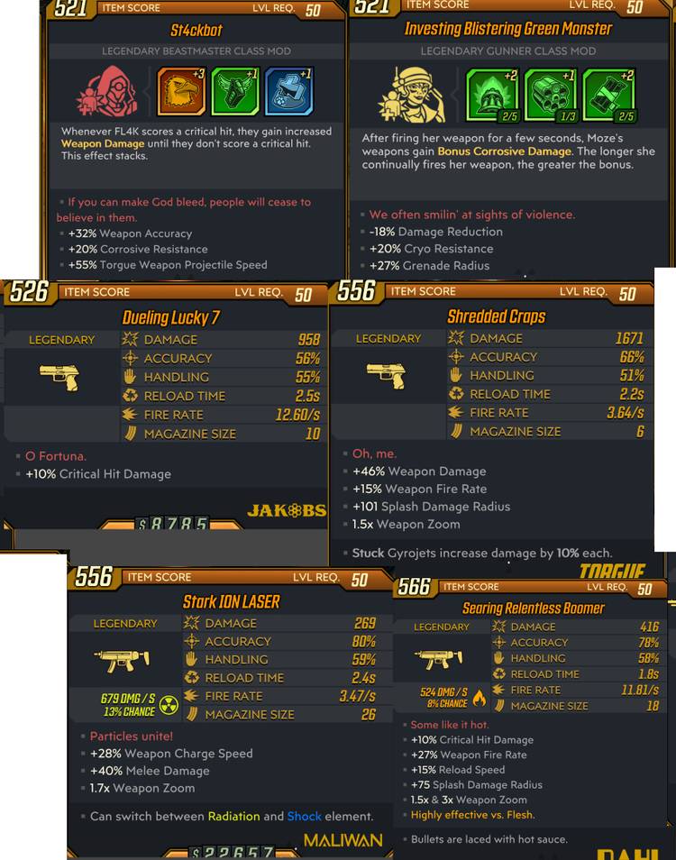 borderlands 3 moxxis heist of the handsome jackpot legendaries