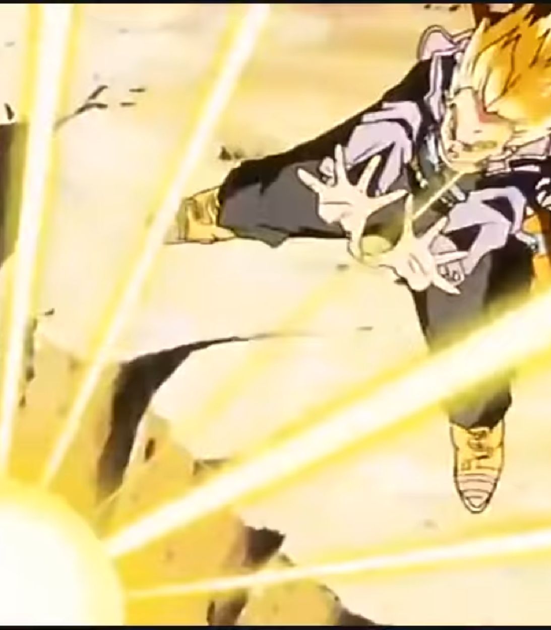 Future Trunks firing the burning attack at Frieza and cooler Dragon Ball Z vertical