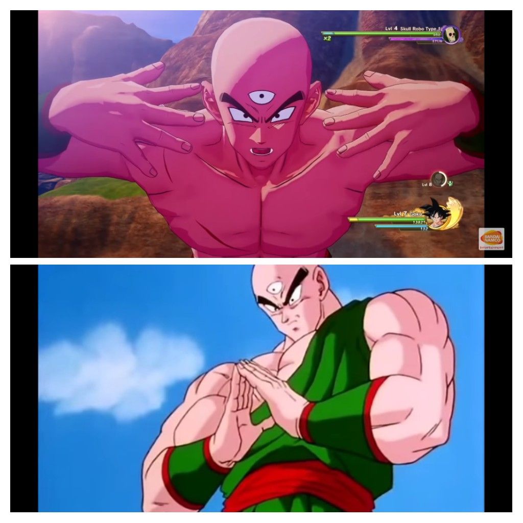 Tien Dragon Ball Z: Kakarot vs DBZ comparison