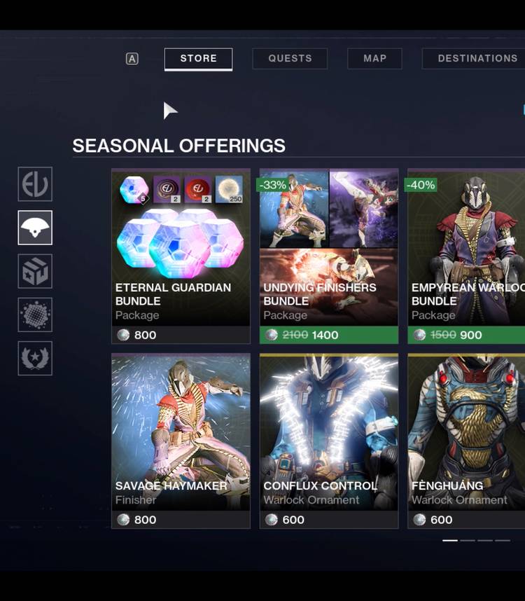 destiny 2 eververse seasonal offerings