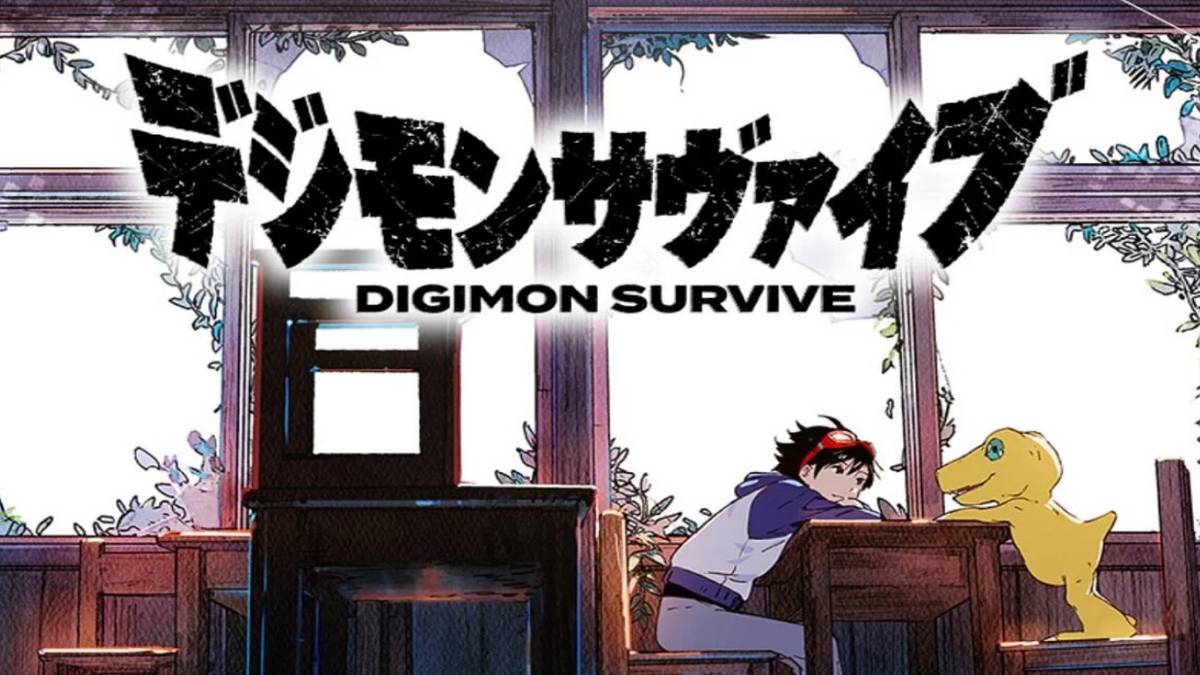 digimon survive promotional art with main character and agumon