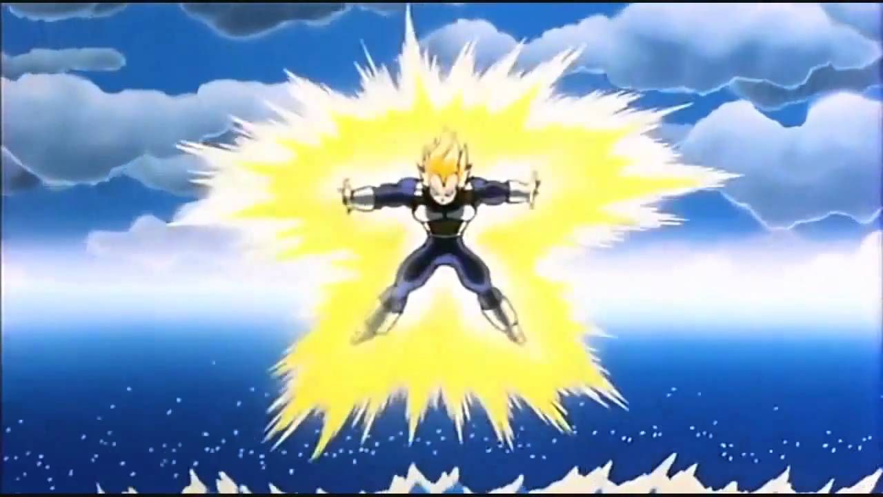 Super Vegeta using Final Flash vs. Android 19 Dragon Ball Z anime