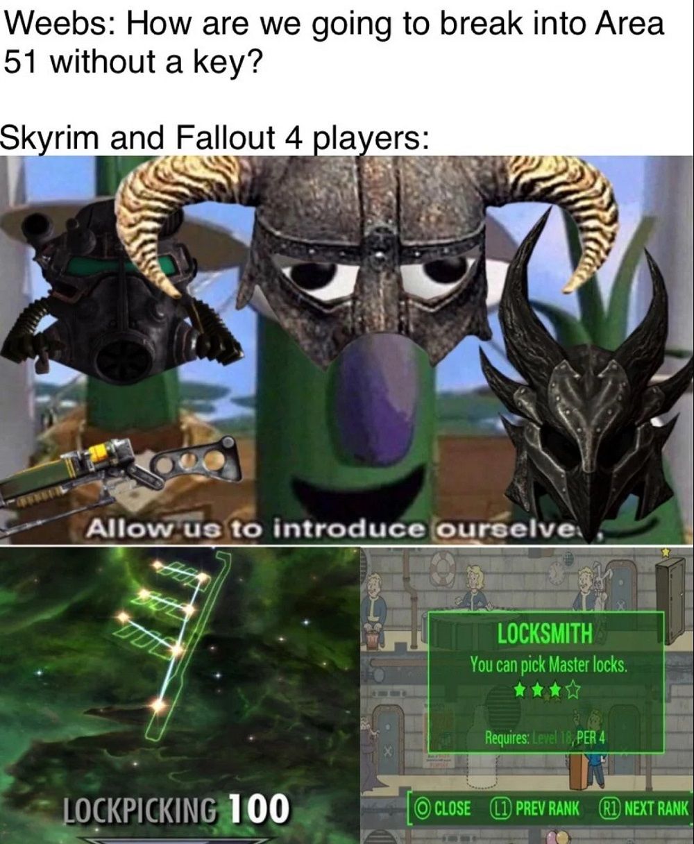 fallout 4 and skyrim meme