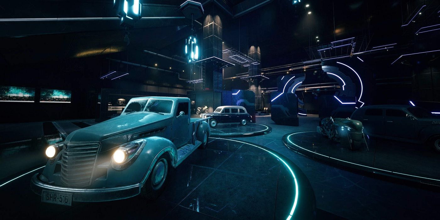 cars inside shinra building