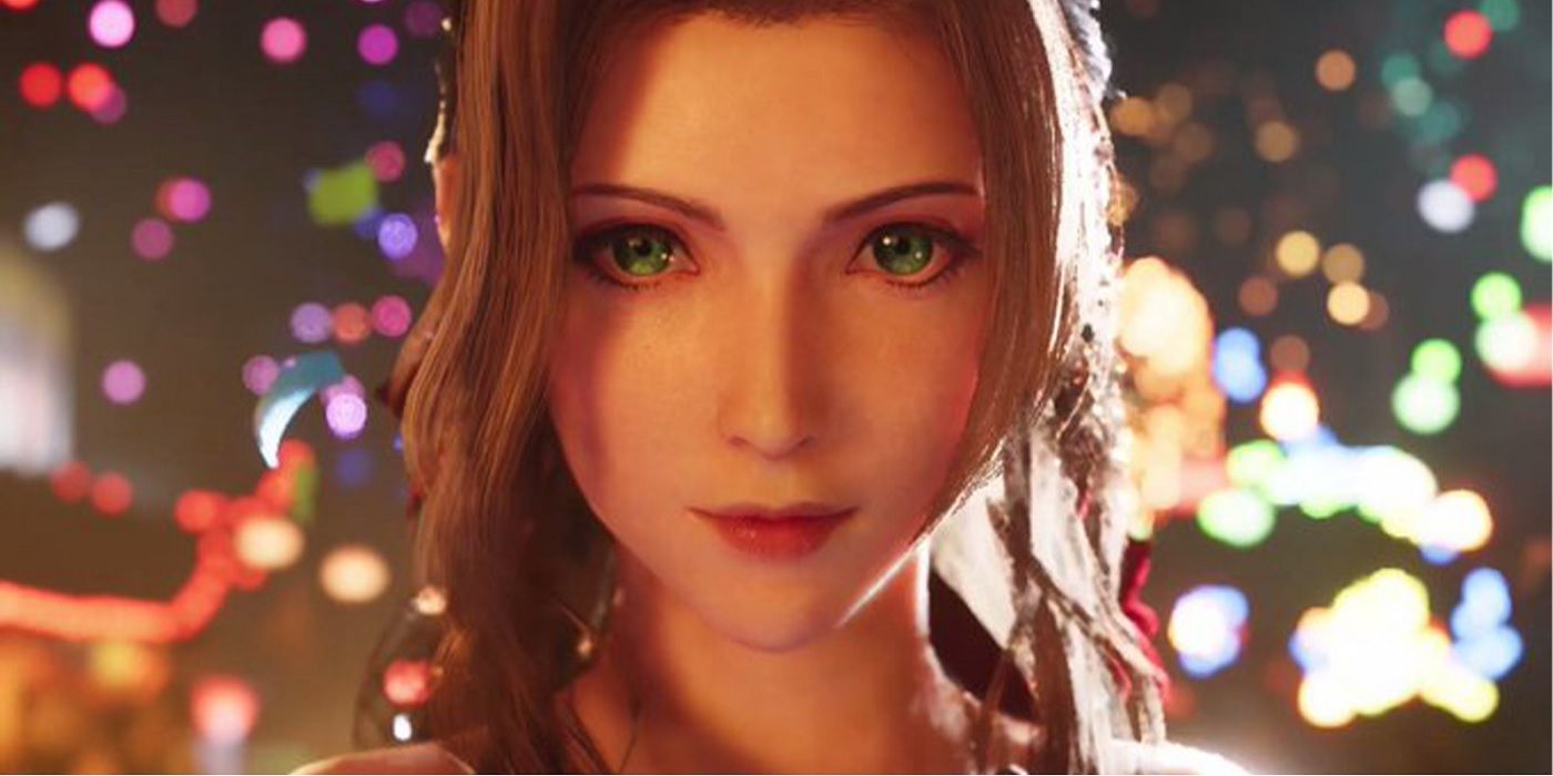 aerith surrounded by lights