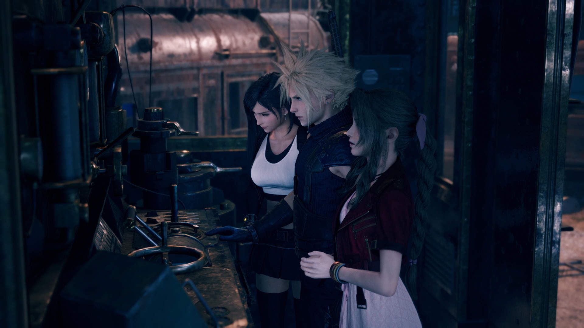 ff7 remake train graveyard cloud tifa aerith together