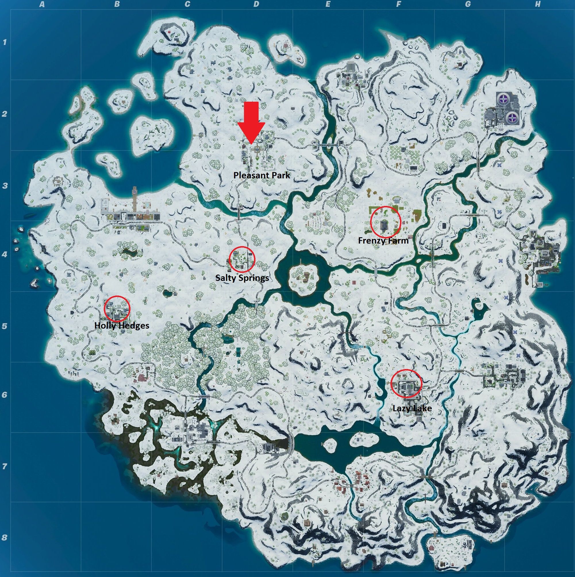 fortnite best places to find snowflake decorations