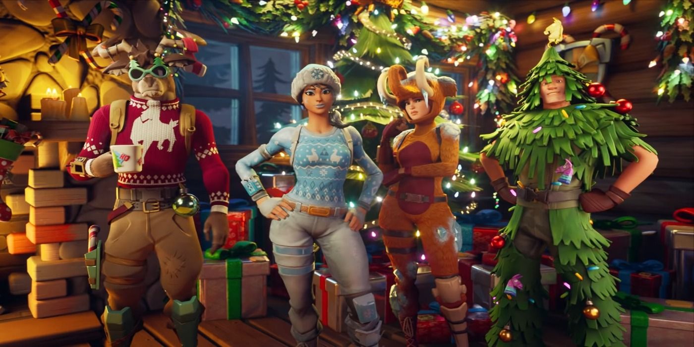 fortnite winterfest group picture in costume